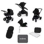 Ickle Bubba Stomp V3 Black Frame All-in-one Travel System With Isofix Base-Black