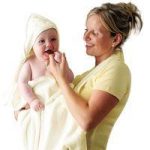 ClevaMama Splash & Wrap Baby Bath Towel-Cream
