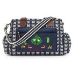 Pink Lining Twins Changing Bag-Cream Butterflies On Navy