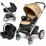 Joie Chrome Plus Silver Frame 3in1 Travel System-Sand !Free Carrycot Worth 100!