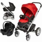 Joie Chrome Plus Silver Frame 3in1 Travel System-Tomato Red !Free Carrycot Worth 100!