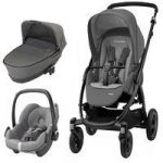 Maxi Cosi Stella 3in1 Pebble Travel System With Matching Carseat & Carrycot-Concrete Grey (NEW)