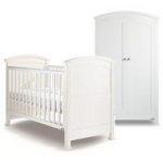 Izziwotnot Tranquility 2 Piece Roomset-White (Cot Bed & Wardrobe)