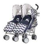 Obaby Leto Plus Twin Stroller With Footmuff-ZigZag Navy (New)