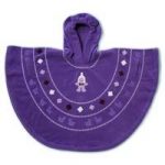 Baby Boum Hooded Fleece Poncho in ‘Pichu’ design 9-36 months-Grape