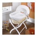 IzziWotNot Light Wicker Moses Basket-White Gift + INCL Stand!