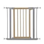 Hauck Deluxe Wood & Metal Safety Gate-Silver/Wood (75-83 cms) (New)