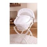 Izziwotnot White Wicker Moses Basket-White Gift + INCL Stand!